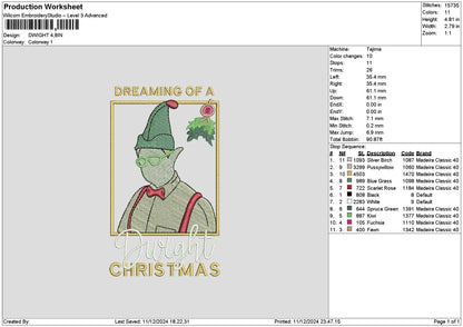 Dwighttext Embroidery File 6 sizes