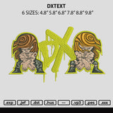 Dxtext Embroidery File 6 sizes