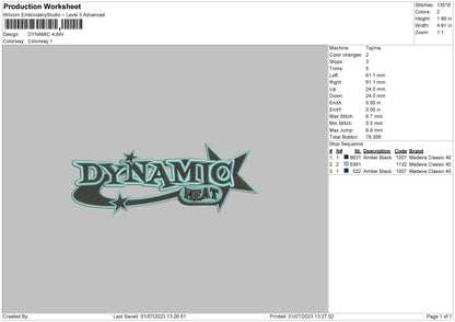 Dynamic Embroidery File 6 sizes