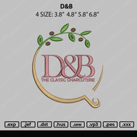 D&B Embroidery File 4 size