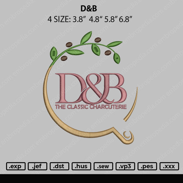 D&B Embroidery File 4 size
