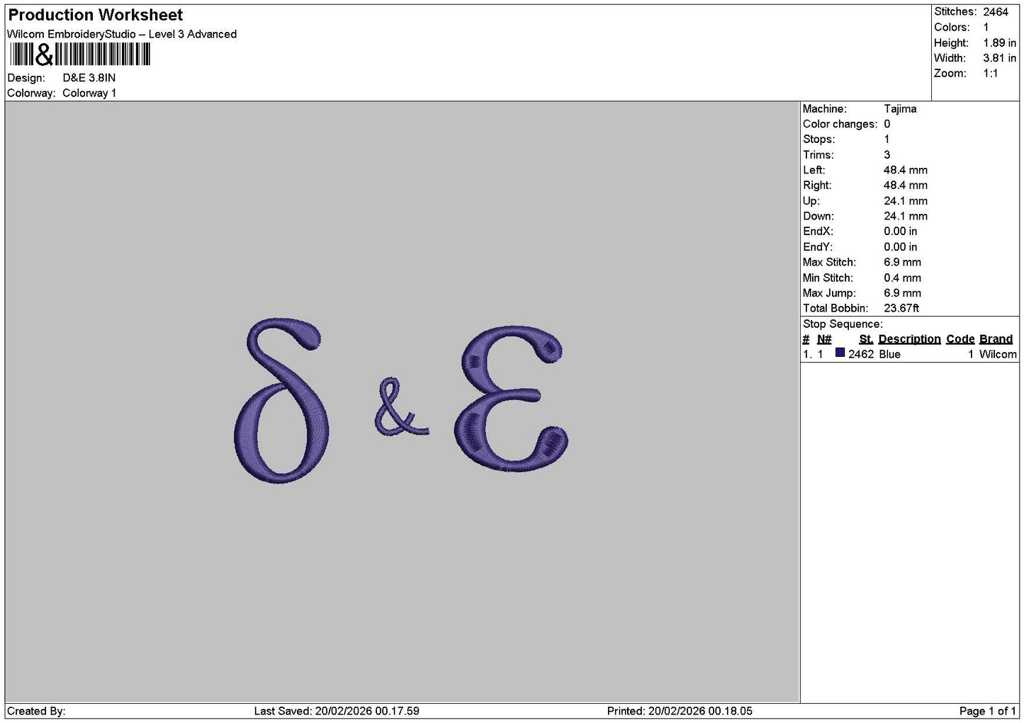 Dnetext 001 Embroidery File 6 sizes