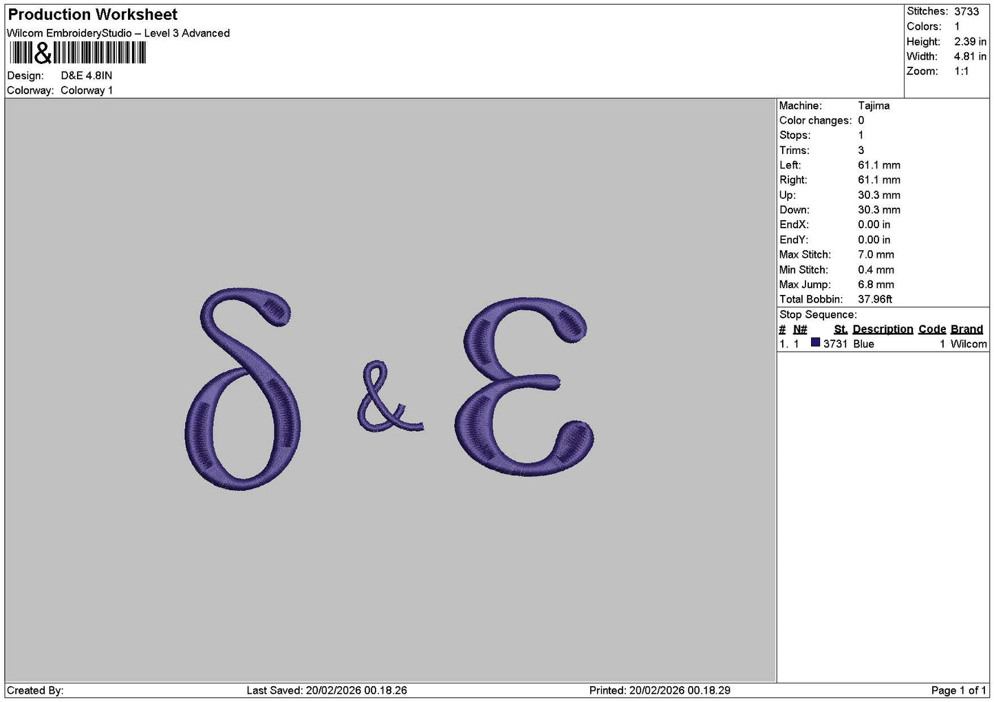 Dnetext 001 Embroidery File 6 sizes