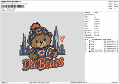 Bears1509 Embroidery Machine Design File 6 sizes
