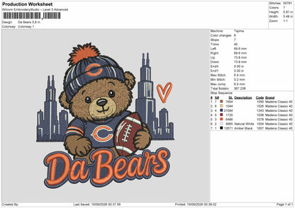 Bears1509 Embroidery Machine Design File 6 sizes