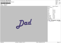 Dad Text 1324 Embroidery File 6 sizes