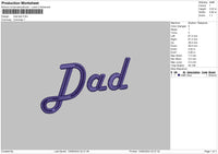 Dad Text 1324 Embroidery File 6 sizes