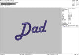 Dad Text 1324 Embroidery File 6 sizes