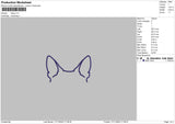 Dog Ear Line Embroidery File 6 sizes