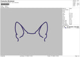 Dog Ear Line Embroidery File 6 sizes