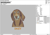 Daisy Dog Embroidery File 6 sizes