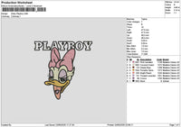 Daisy Playboy Embroidery File 6 sizes