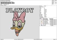 Daisy Playboy Embroidery File 6 sizes