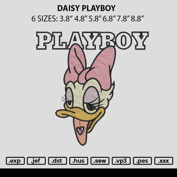 Daisy Playboy Embroidery File 6 sizes
