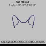 Dog Ear Line Embroidery File 6 sizes