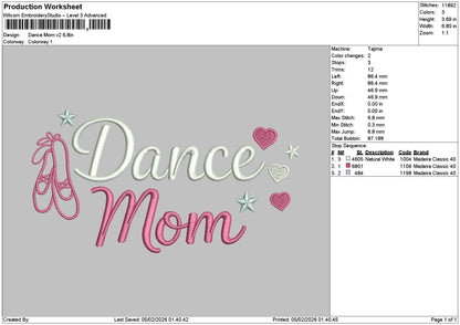 Dancetext V2 Embroidery File 6 sizes