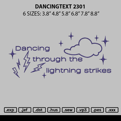 Dancingtext 2301 Embroidery File 6 sizes