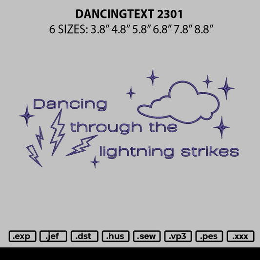 Dancingtext 2301 Embroidery File 6 sizes