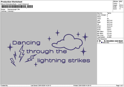 Dancingtext 2301 Embroidery File 6 sizes