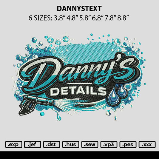 Dannystext Embroidery File 6 sizes