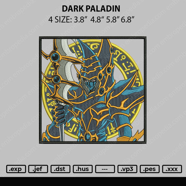 Dark Paladin Embroidery File 4 size
