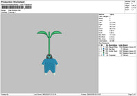 Blue Chibi Embroidery File 6 sizes