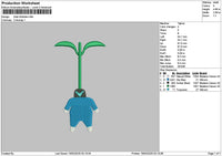 Blue Chibi Embroidery File 6 sizes
