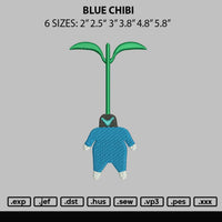 Blue Chibi Embroidery File 6 sizes