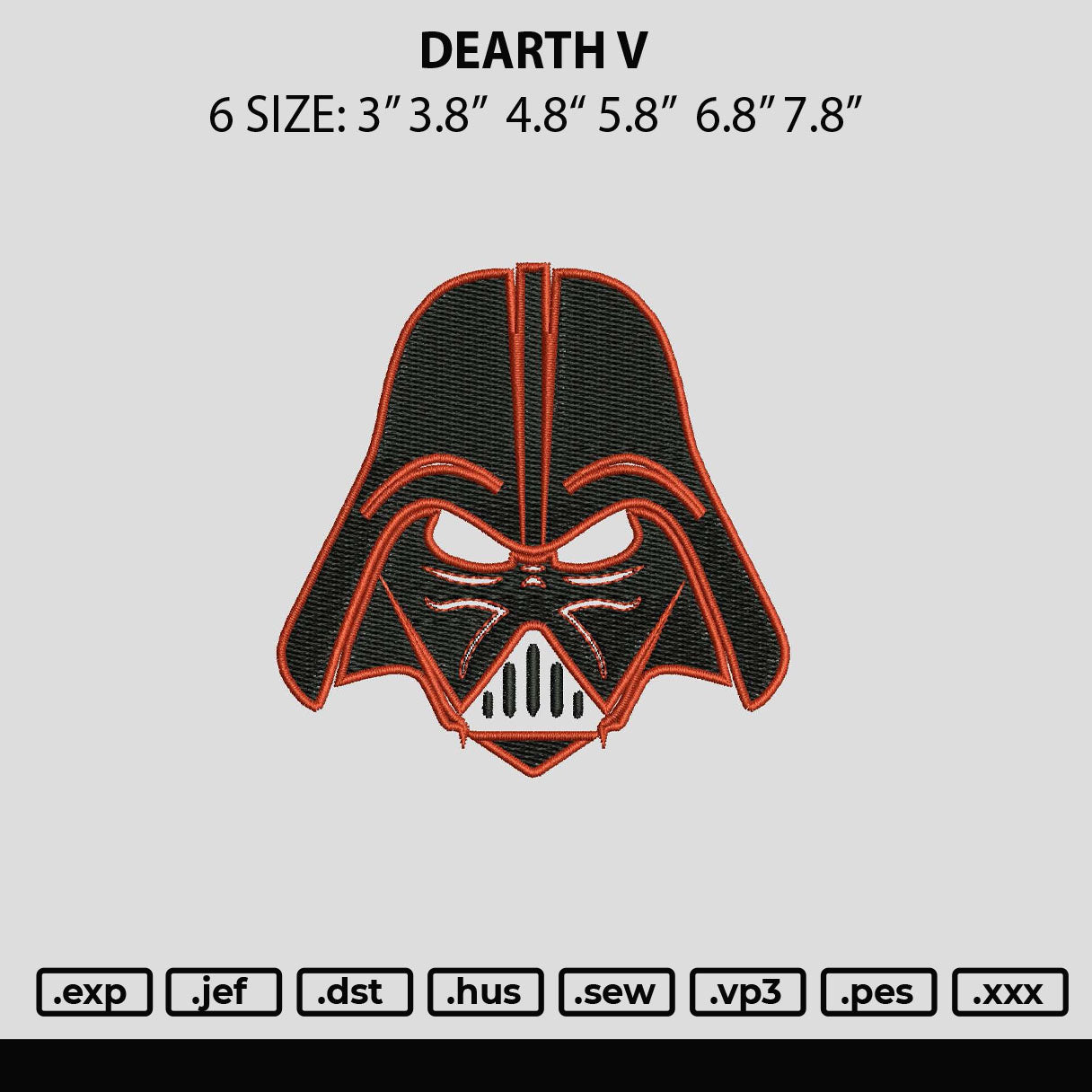 Dearth V Embroidery File 6 sizes