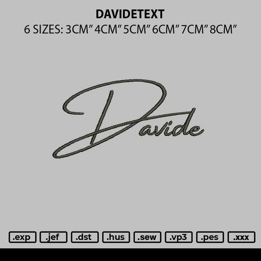 Davidtext Embroidery File 6 sizes