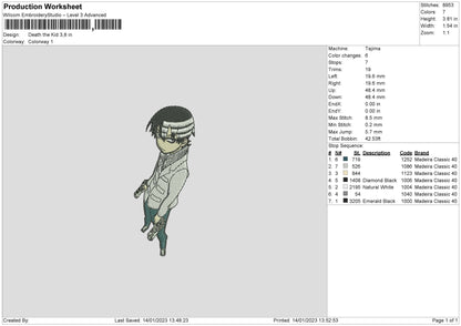 Death Tk Embroidery File 6 sizes