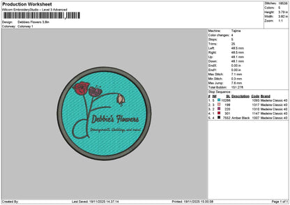 Debbiescircle Embroidery File 6 sizes