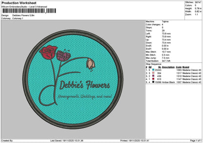 Debbiescircle Embroidery File 6 sizes