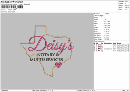 Deisys Text Embroidery Machine Design File 6 sizes