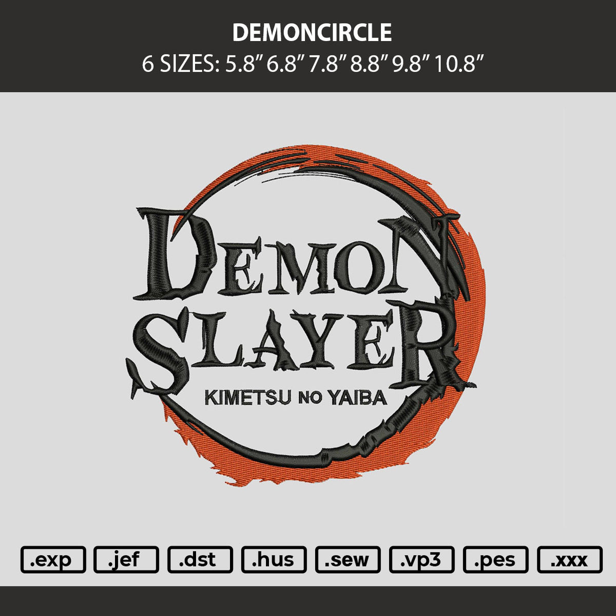Demoncircle Embroidery Machine Design File 6 sizes