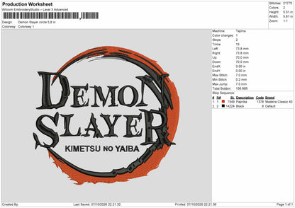 Demoncircle Embroidery Machine Design File 6 sizes