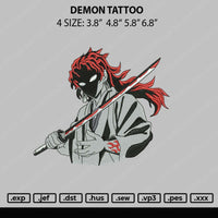 Demon Tattoo Embroidery File 4 sizes