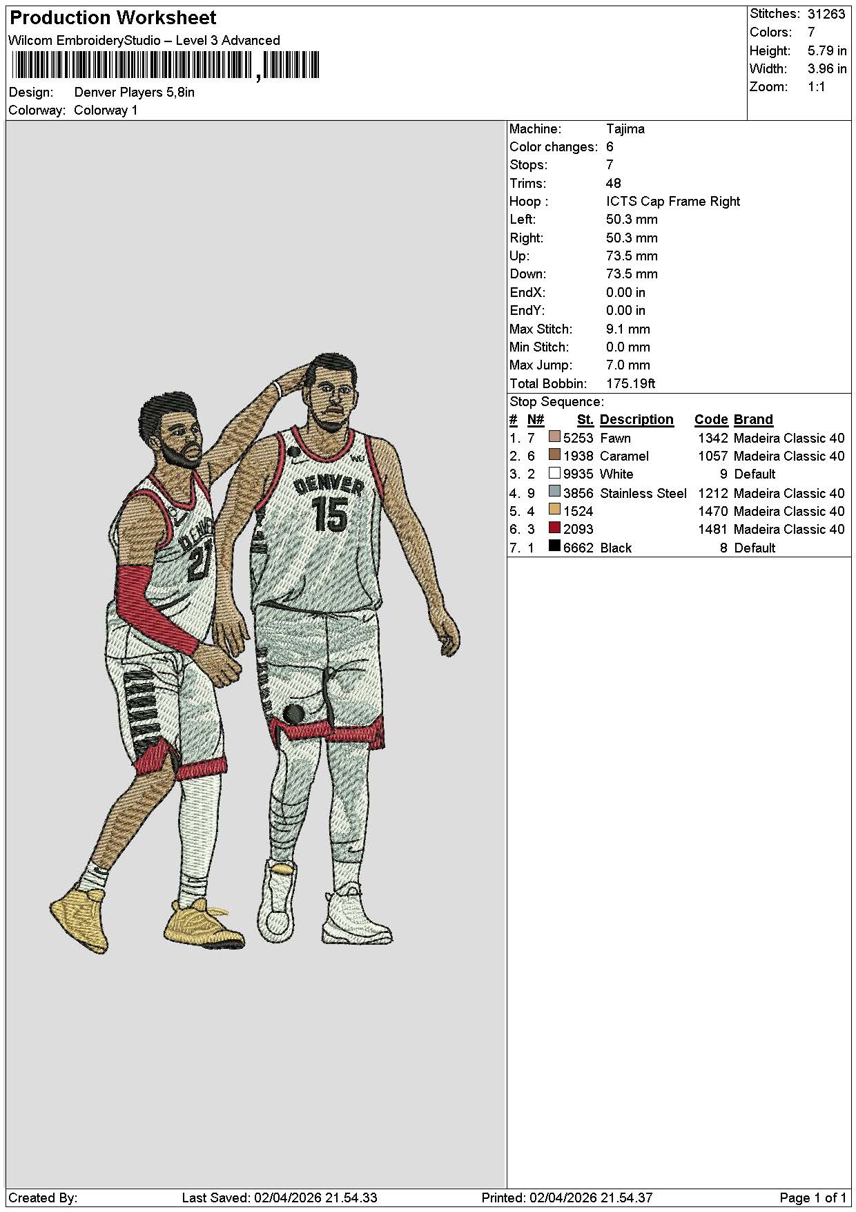 Players 0204 Embroidery File 6 sizes