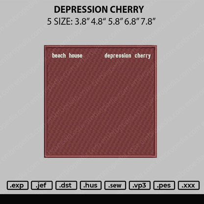 Depression Cherry Embroidery File 5 sizes