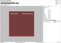 Depression Cherry Embroidery File 5 sizes