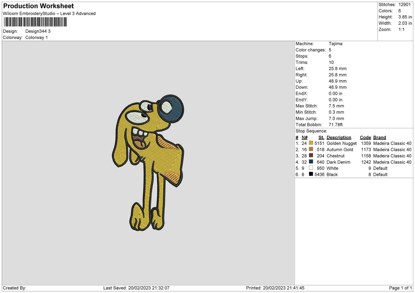 A Dog 02 Embroidery File 6 sizes