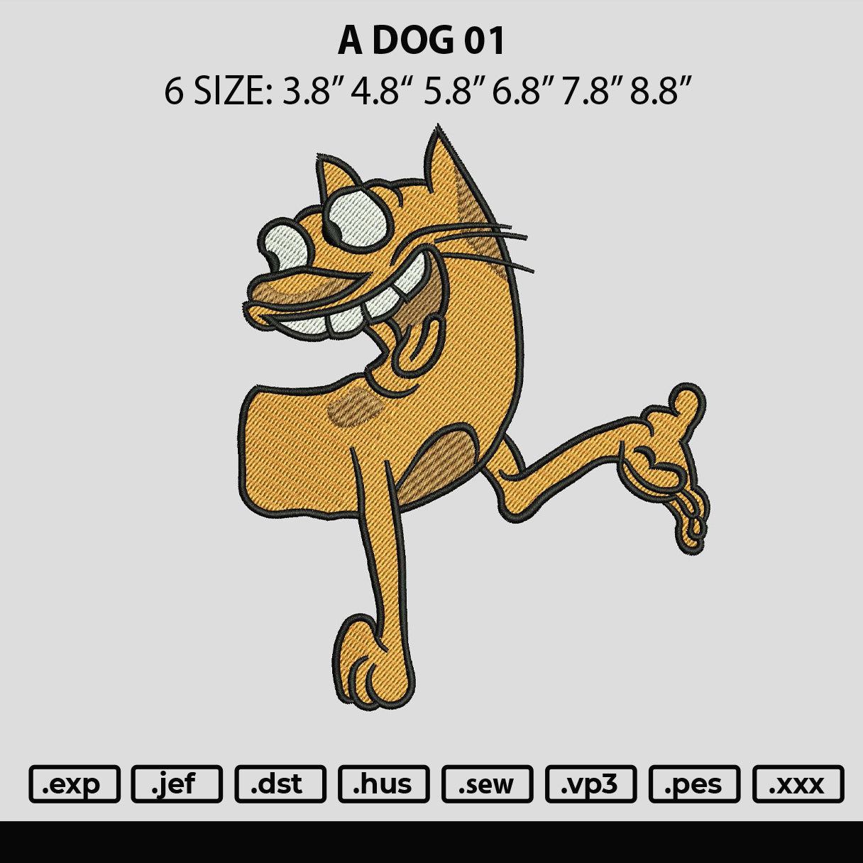 A Dog 01 Embroidery File 6 sizes
