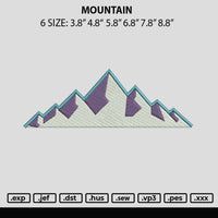 Mountain Embroidery File 6 sizes