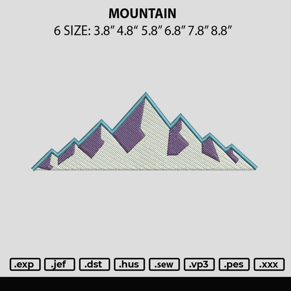 Mountain Embroidery File 6 sizes