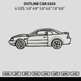 Outline Car Embroidery File 6 sizes