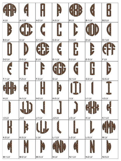 Monogram Lv1 Embroidery File size 3.7 (93mm)