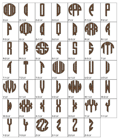 Monogram Lv1 Embroidery File size 3.7 (93mm)