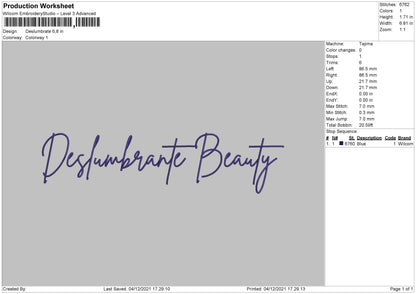 Deslumbrate Embroidery File 4 size