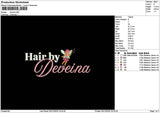 Deveinatext Embroidery File 6 sizes