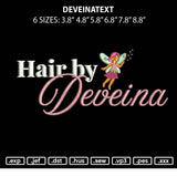 Deveinatext Embroidery File 6 sizes
